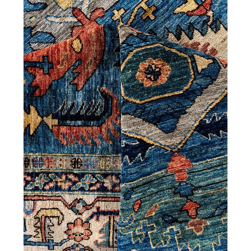 Serapi One-of-a-Kind Hand-Knotted Area Rug - Blue - 8' 11" x 11' 9"