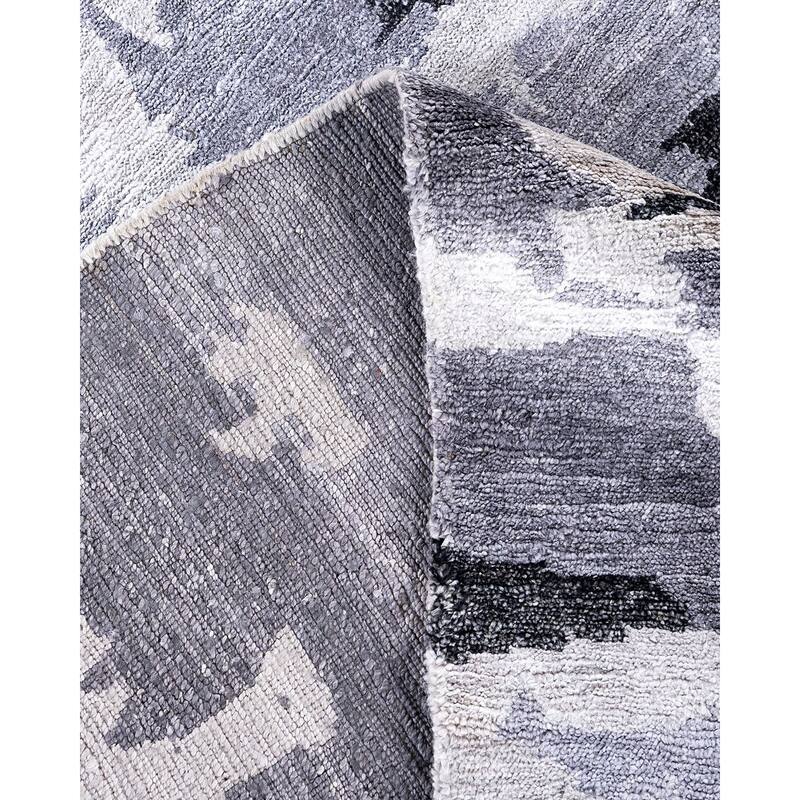 Modern One-of-a-Kind Hand-Knotted Area Rug, Gray - 8' 1" x 10' 1"