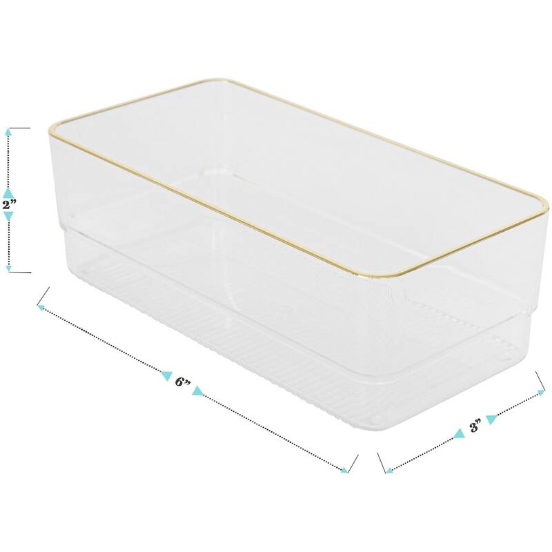 Flash Furniture BE-PB9051-G-6-MS Kerry 2" Tall Office Organizer Set - Clear / Gold