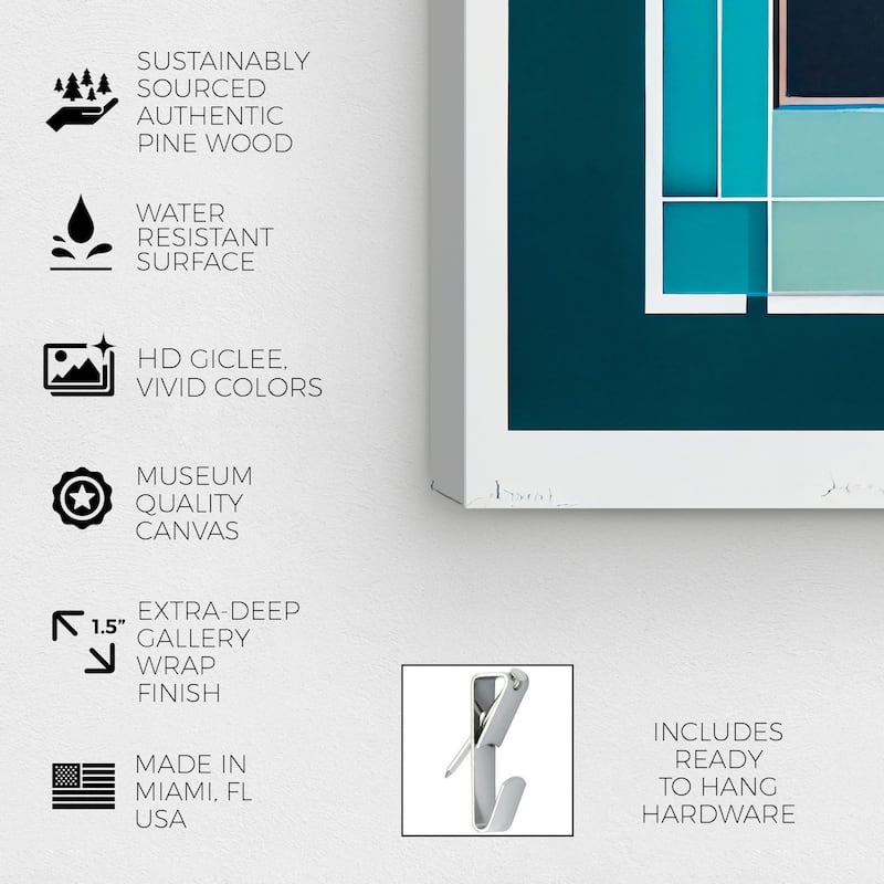 Wynwood Studio Abstract Gateway Teal Blue and Teal Modern & Contemporary Wall Art Canvas Print