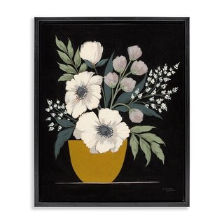 Stupell Potted Flower Bouquet Framed Floater Canvas Wall Art Design By ...