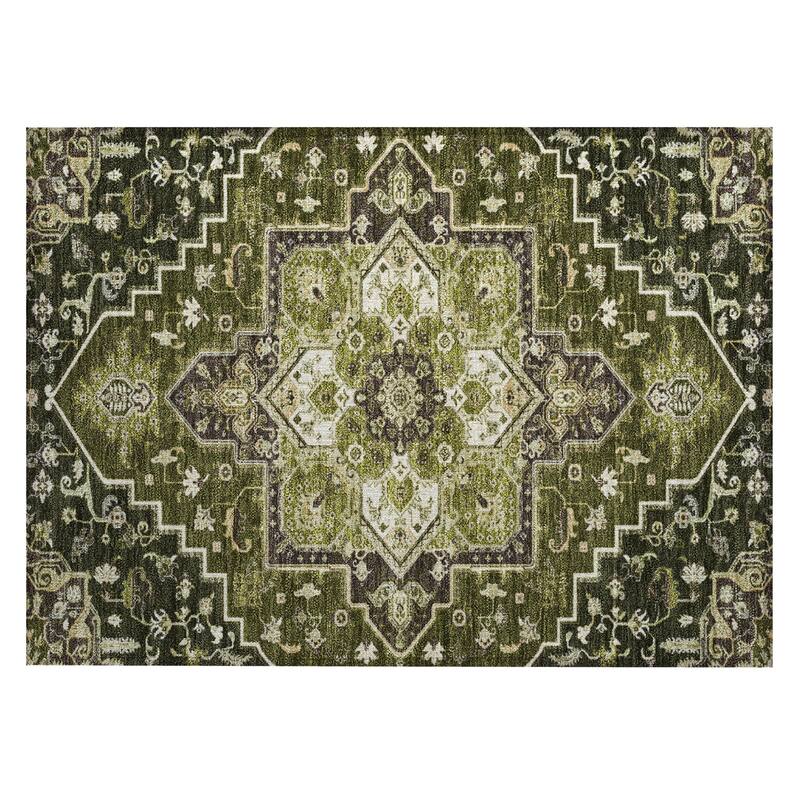 Machine Washable Indoor/ Outdoor Persian Traditional Chantille Rug