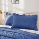 preview thumbnail 21 of 39, MarCielo 2-Piece 100% Cotton Embroidered Quilted Pillow Shams Navy - King