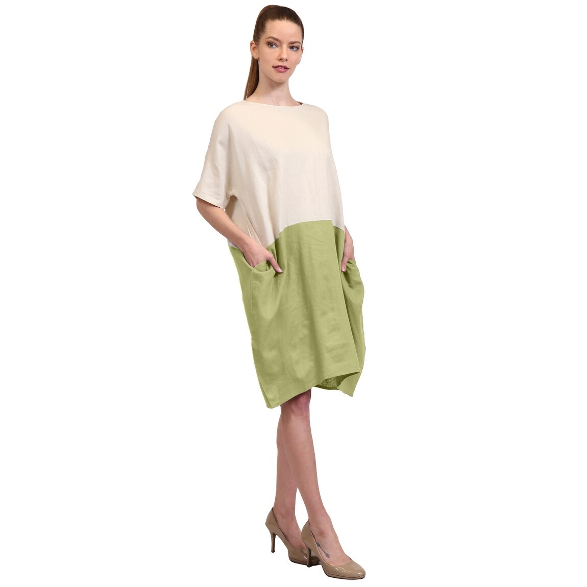 short sleeve tunic dress with pockets