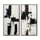 preview thumbnail 2 of 10, Designart "The Other Side Minimal Black & White Abstract II" Abstract Painting Wall Art Décor - Modern Wall Art Set Of 2