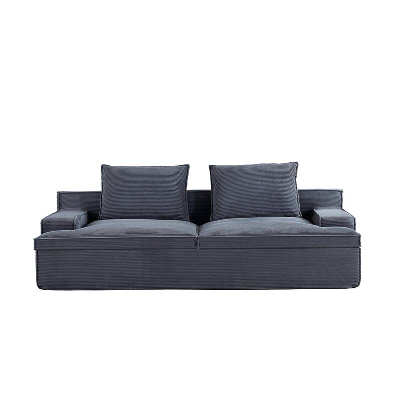 4 Seater Ergonomic Compressed Sofa Oversized Corduroy Couch
