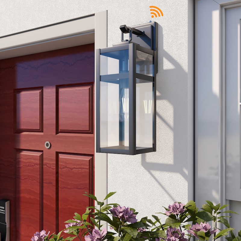 1-Light Dusk to Down Outdoor Wall Light - 5.9"x7.76"x18.39"