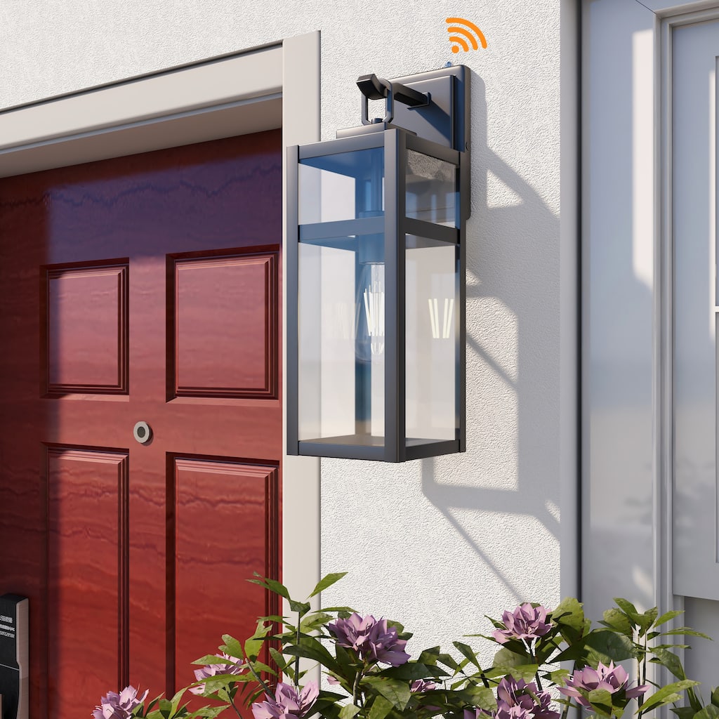 1-Light Dusk to Down Outdoor Wall Light - 5.9"x7.76"x18.39"