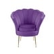 preview thumbnail 17 of 16, Angelina Velvet Scalloped Back Barrel Accent Chair w/ Metal Legs