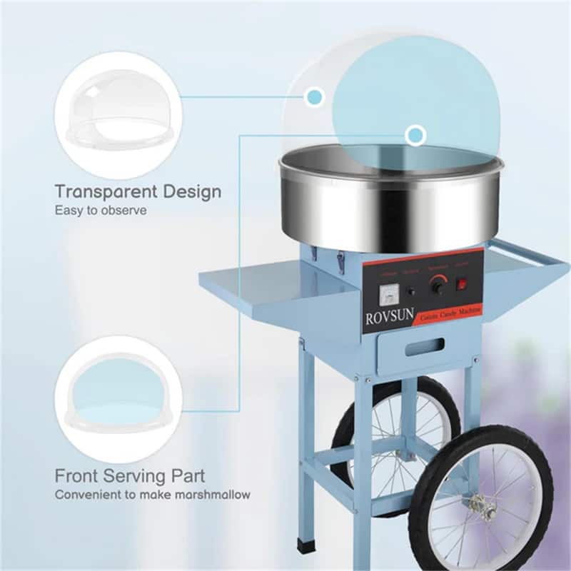 21 Inch 980W 110V Cotton Candy Machine Cart with Cover