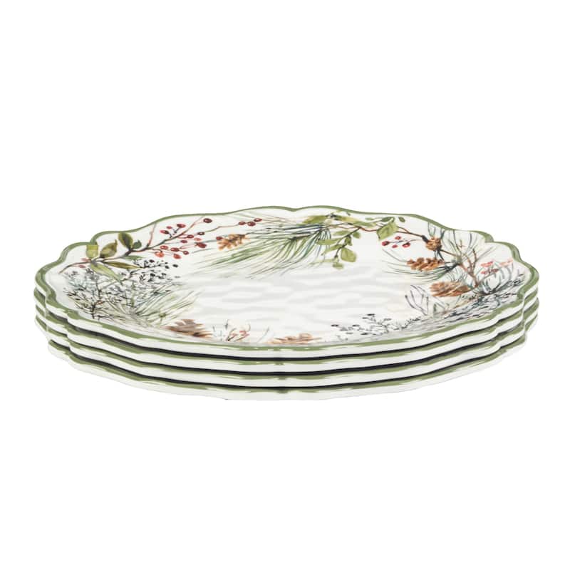 Certified International Winters Forest 11" Melamine Dinner Plates, Set of 4 - 11" Diameter