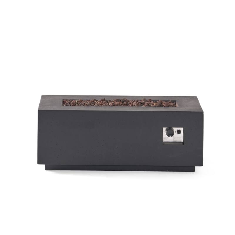 Aidan Outdoor 40,000 BTU Lightweight Concrete Rectangular Fire Pit (No Tank Holder) by Christopher Knight Home