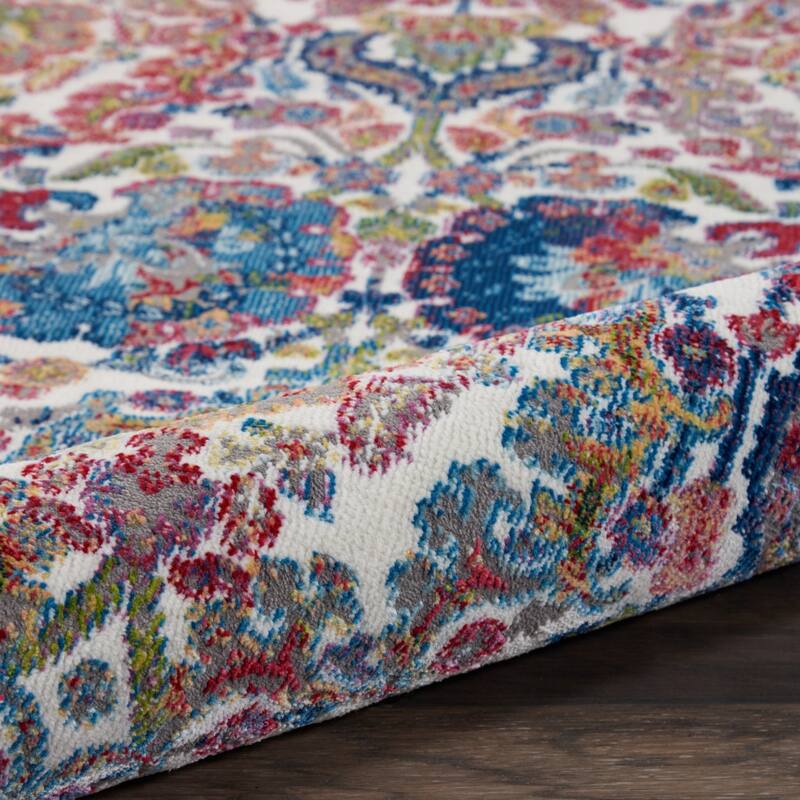 Hisi Power Loomed Distressed Abstract Floral Traditional Non Skid Area Rug By HomeRoots - 96' X '28' X '0.5