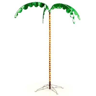 Costway 7.5 FT Lighted Palm Tree with 332 LED Lights Holographic Trunk - See Details