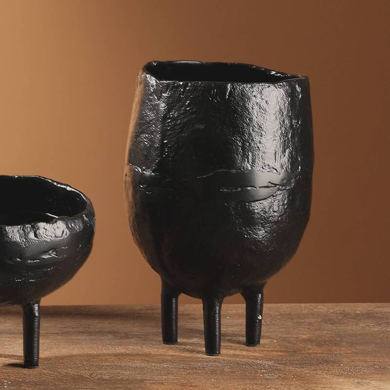 Sollender Aluminum Table Vase - Modern 6x6x8.6 Inch for Living Room Decor