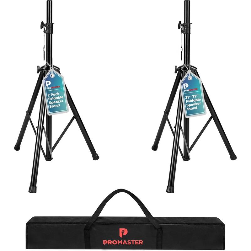 Tripod Speaker Stand - Universal and Telescopic Adjustable, Non-Slip Fleet, On-Stage and Studio-Quality Tripod Speaker Stand - Multi