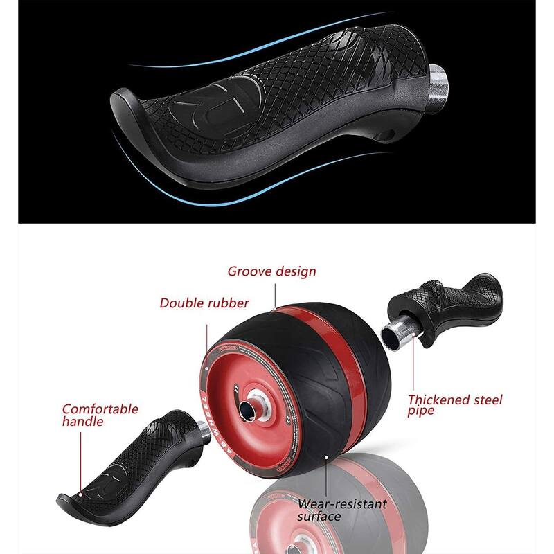 Abdominal Muscle Exercise Fitness Equipment Home Ab Wheel Roller Core - Red