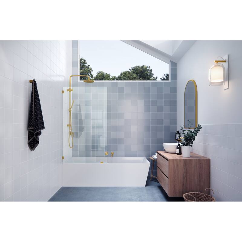 Glass Warehouse GW-BF-34 Vela 58-1/4" High x 34" Wide Shower Screen