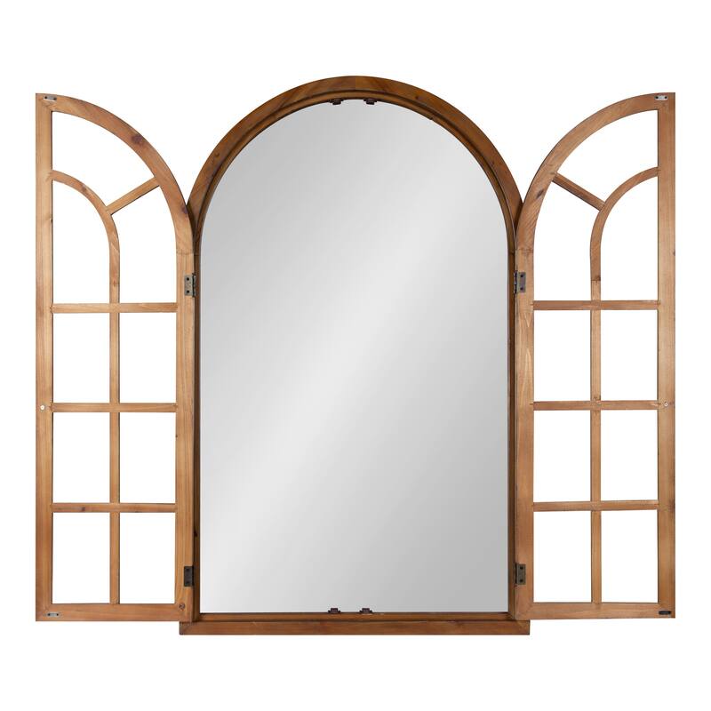 Kate and Laurel Boldmere Wood Windowpane Arch Mirror