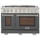 preview thumbnail 32 of 63, Professional 48 in. 6.7 cu. ft. Double Oven Natural Gas Range with 25K Power Burner, Convection Oven in Stainless Steel