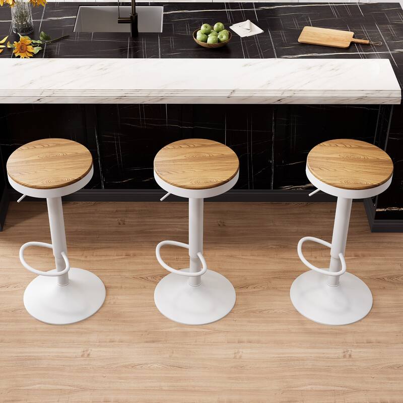 Bar Stools set of 2, Swivel Bar Chairs with Footrest for Kitchen Island