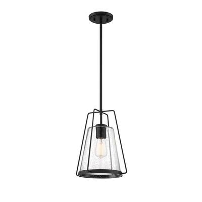 1 Light Matte Black Exterior Pendant