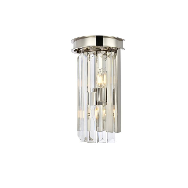 Royce Edge 2 light Polished nickel Wall Sconce