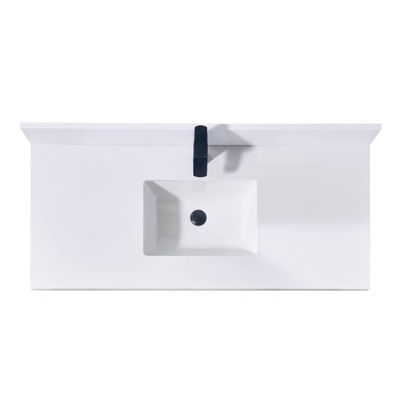 Altair Caorle Bathroom Vanity Countertop in Snow White Finish Without Cabinet