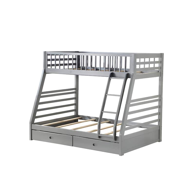 Twin over Full Synthetic Wood Bunk Bed with Storage Drawers, 330lb Capacity