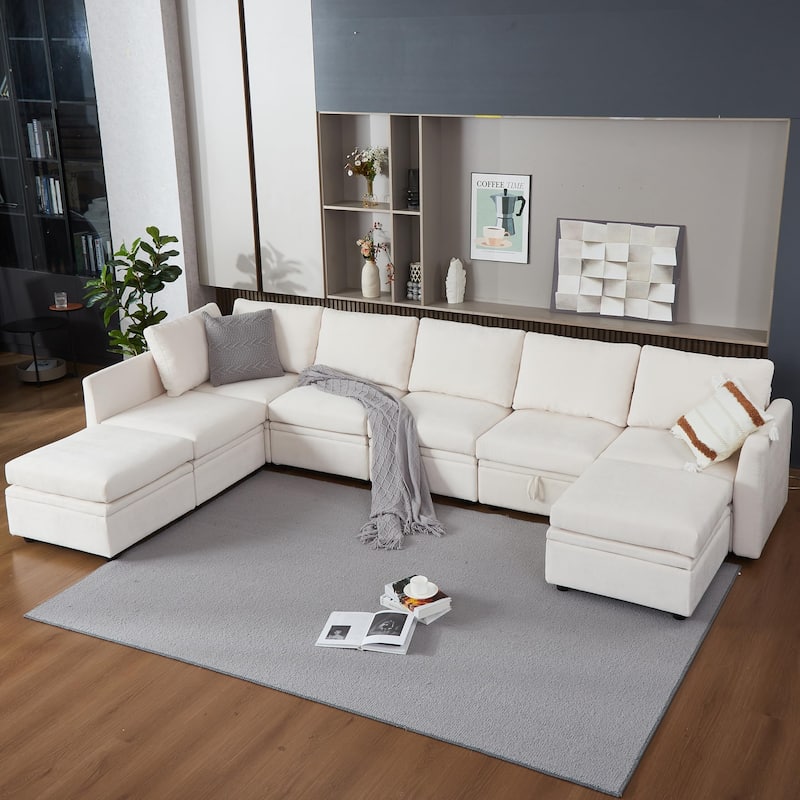 9 Seater Modular Sectional Sofa Couch with Underseat Storage