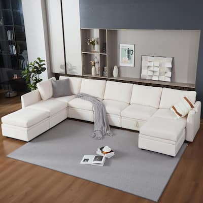 9 Seater Modular Sectional Sofa Couch with Underseat Storage