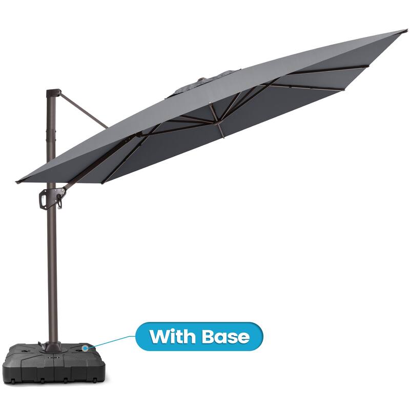 Crestlive Products Outdoor 10ft Patio Cantilever Offset Umbrella with Base