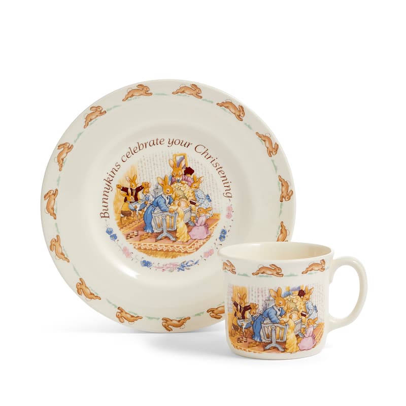 Royal Doulton Bunnykins Christening Plate & Mug, 2-Piece Set