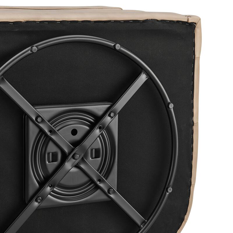 NPD Furniture Leslie Top Grain Leather Swivel Tufted Chair