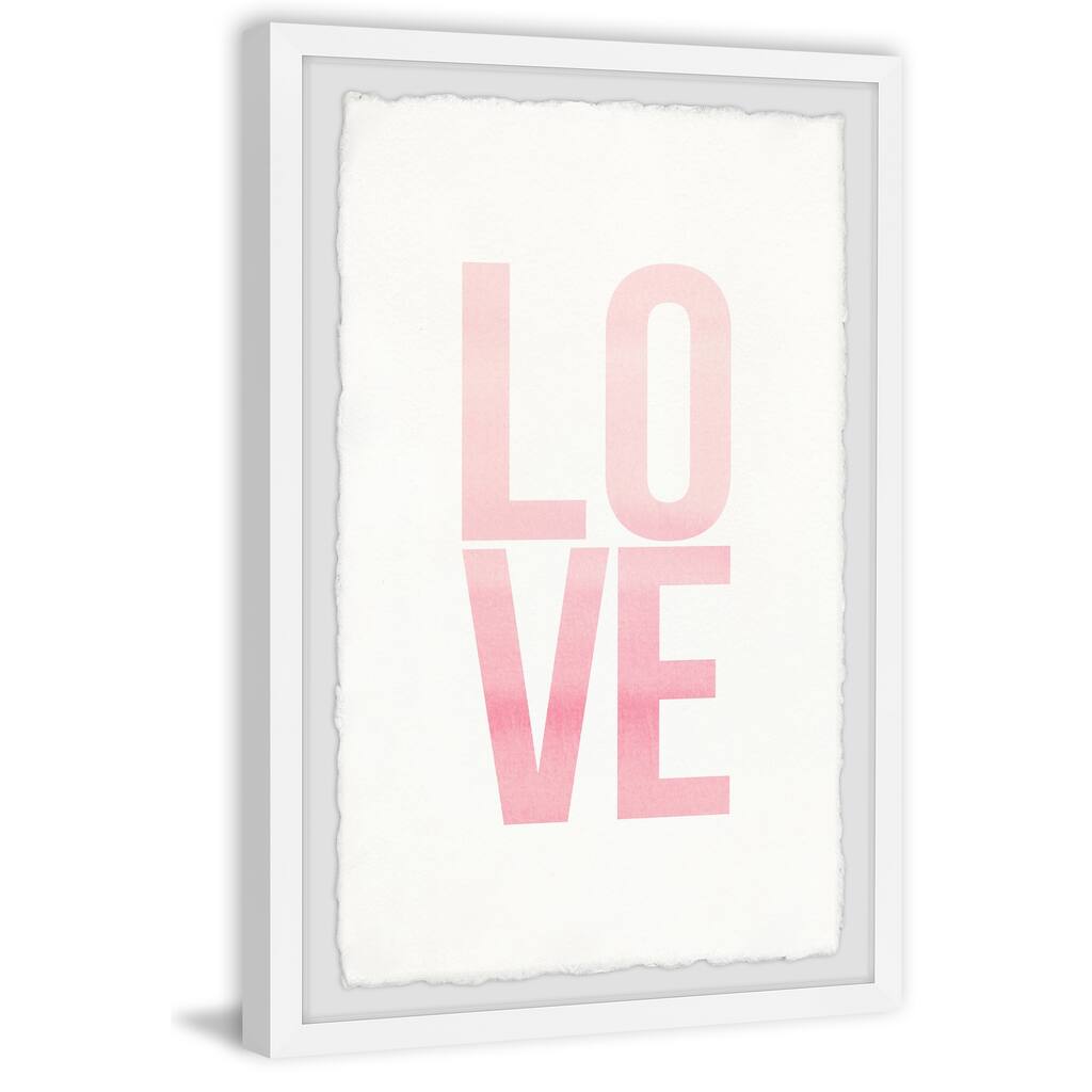 Pink Love Framed Wall Art, Elegant Home Touch - Sophisticated Artwork for Refined Décor