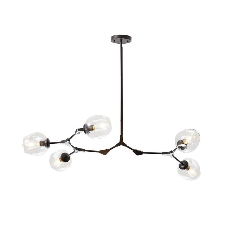 Belladepot Black Modern Full-angle Adjustable Chandelier with Clear Glass Shade