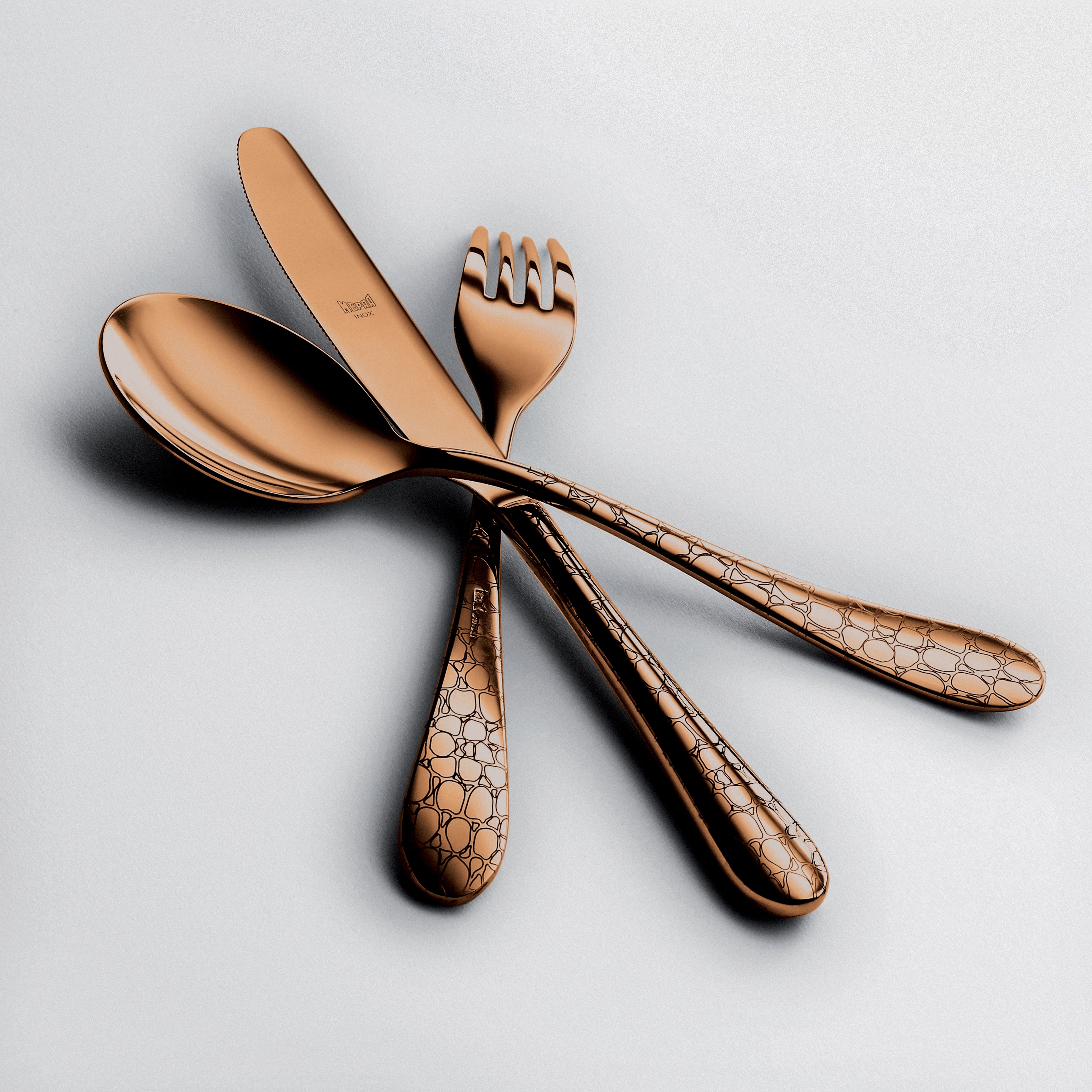Coccodrillo Bronzo 5-piece Stainless Steel w/PVD Titanium Coating Flatware Set