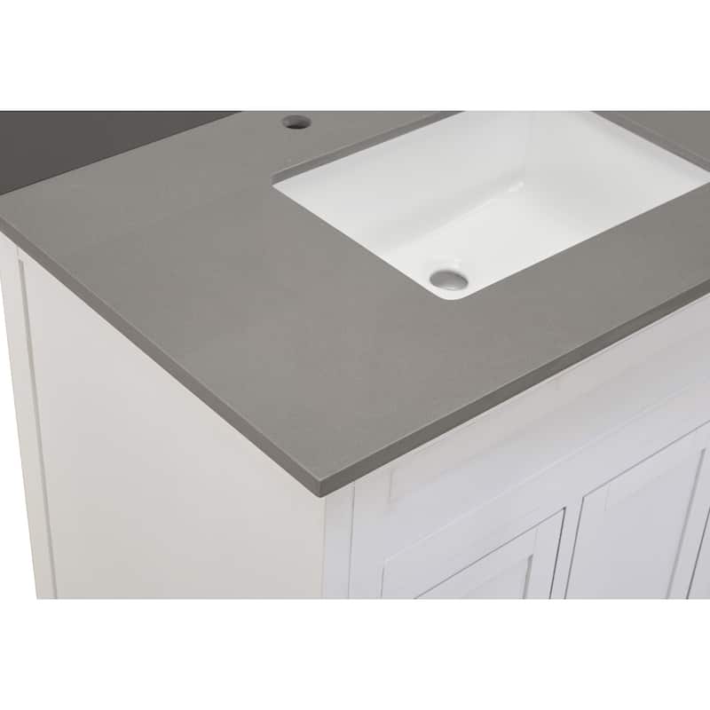Altair Madrid Bathroom Vanity Countertop in Concrete Grey with White Sink without Vanity