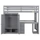 preview thumbnail 20 of 22, Full Size Loft Bed with Integrated Wardrobe, Desk, and Storage Drawers, Space-Saving White Design