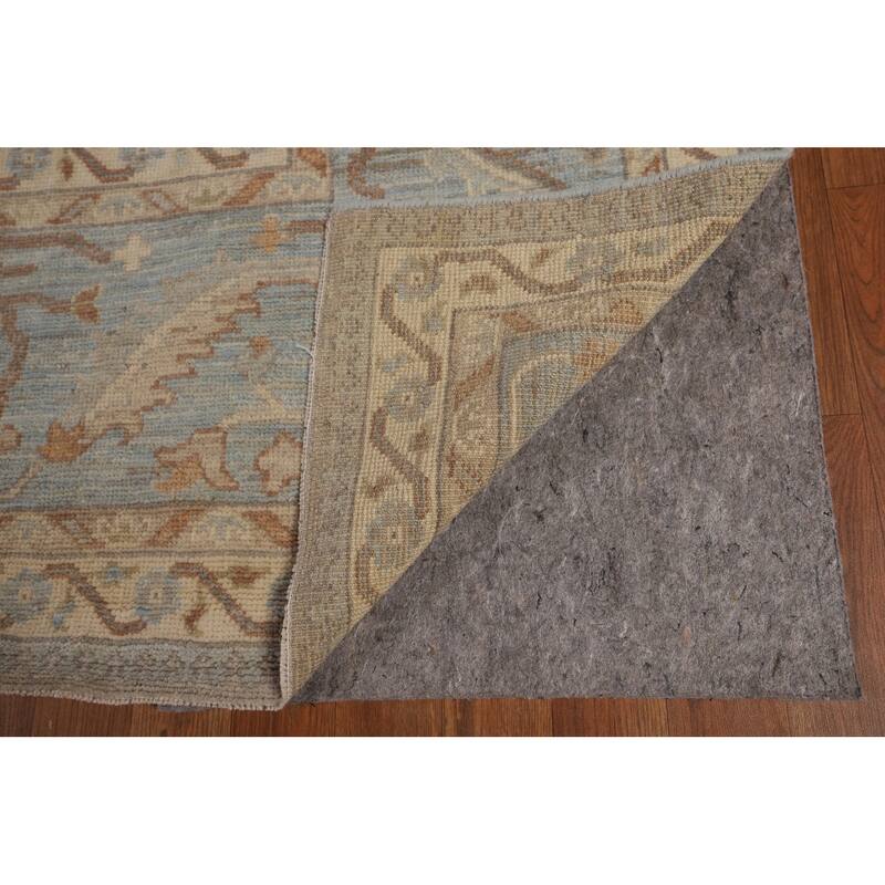 Vegetable Dye Oushak Turkish Area Rug Handmade Floral Wool Carpet - 9'4"x 12'4"
