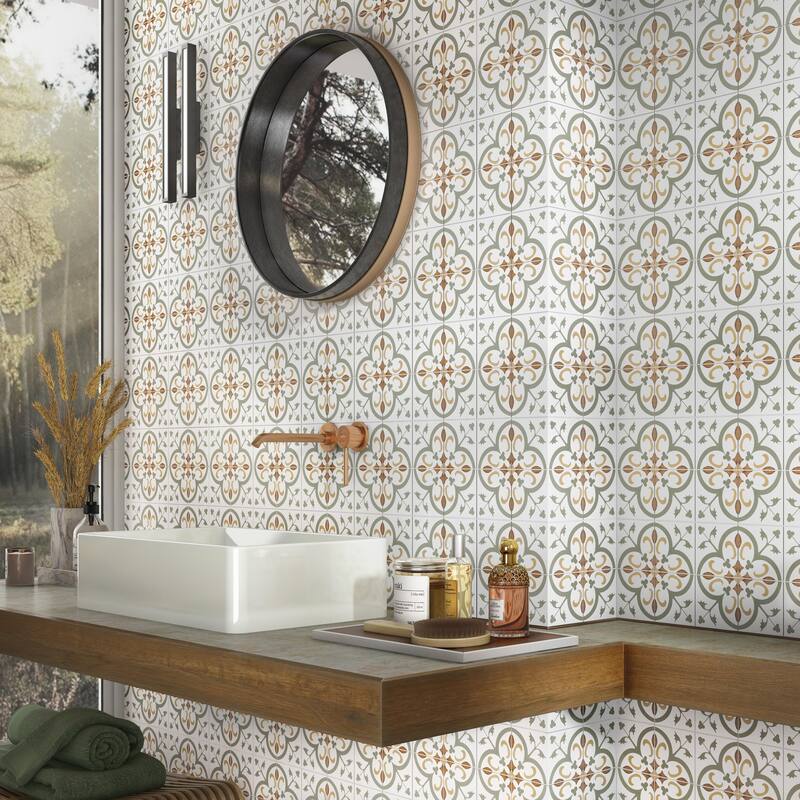 Merola Tile Revival Mini Memory 3-7/8" x 3-7/8" Ceramic Floor and Wall Tile