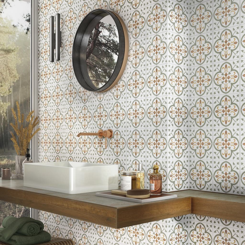 Merola Tile Revival Mini Memory 3-7/8" x 3-7/8" Ceramic Floor and Wall Tile