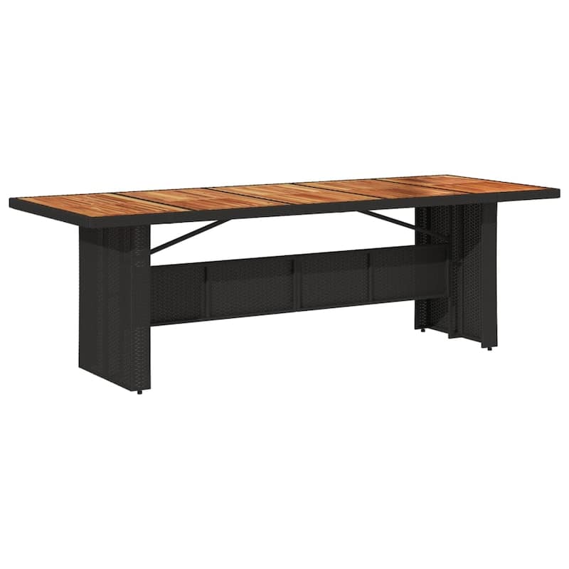 vidaXL Patio Dining Set with Cushions Outdoor Furniture Black Poly Rattan - 35.4 x 94.5 x 29.5