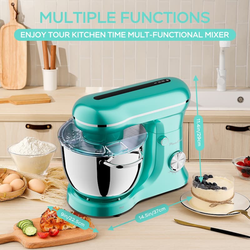 5L+4.5L Electric Food Mixer with timing, 12 Speeds Portable Lightweight Kitchen Mixer for Daily Use