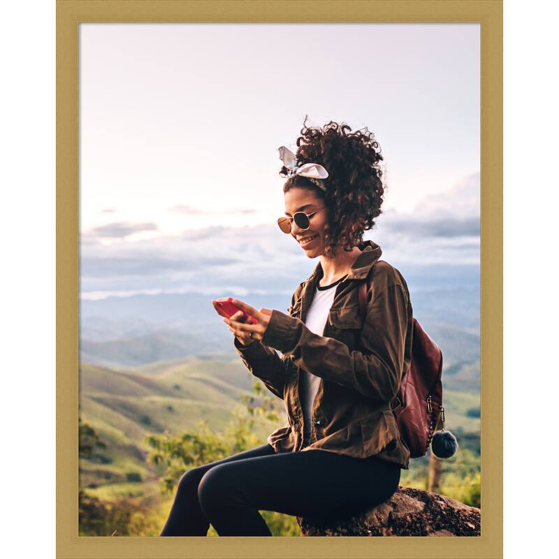 Grace Brushed Gold Narrow Framed Picture Frame, Photo Frame - 22x28 - Grace Brushed Gold Narrow