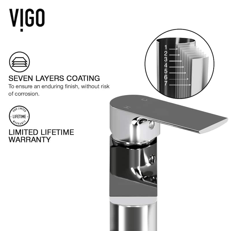 VIGO Davidson 6" H Single Handle Single Hole Bathroom Faucet