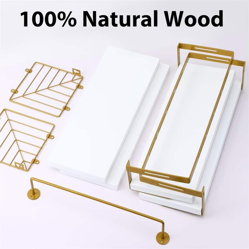 3+1 Tier Wall Mounted Bathroom - 5.9"D x 15.9"W x 0.6"H