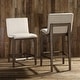 preview thumbnail 7 of 7, Uttermost Klemens Light Walnut and Neutral Linen Counter Stool