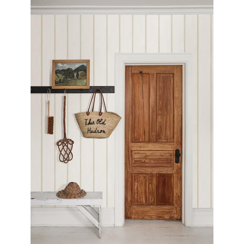 Zio and Sons Upstate Beardboard Aged White Wood Wallpaper