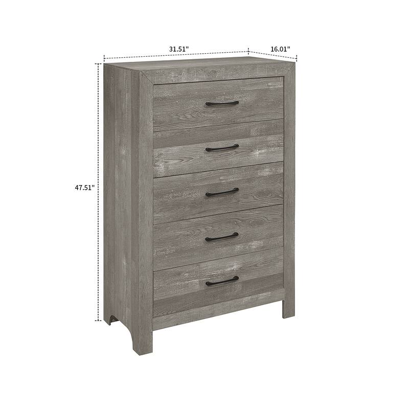 Mid-Century Vintage Style Vertical Storage Dresser with 6 Drawers